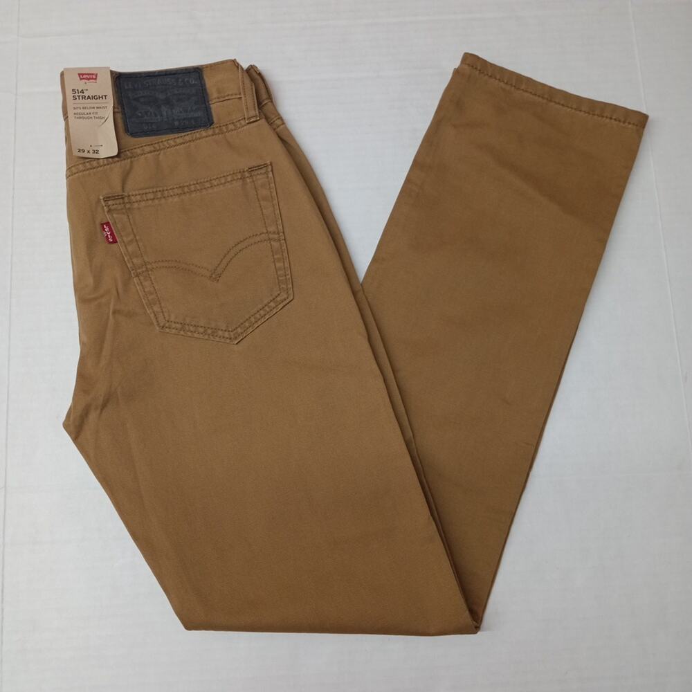 Levi's 514‎ Straight Leg Cotton Jeans Brown Tan Men’s 29x32 Regular Fit NEW